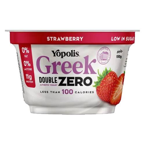 زبادي دبل زيرو فراولة 150 جرام من يوبوليس