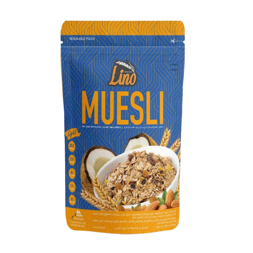 موسلي مكسرات زبيب وجوز هند 375 جرام من لينو