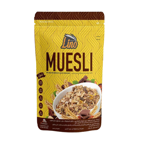 موسلي شيكولاتة و بندق وزبيب 375 جرام من لينو