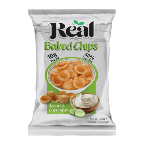 بطاطس مخبوزة بالزبادي والخيار 60 جرام من ريال بروتين