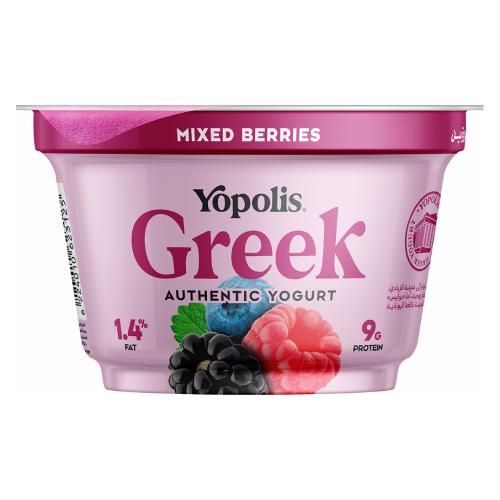 زبادي يوناني مكس التوت 150 جرام من يوبوليس