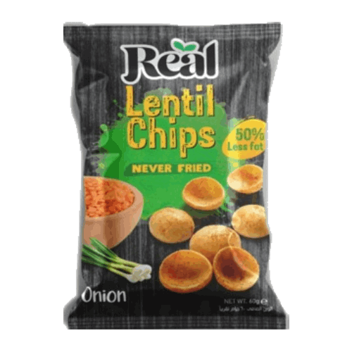 رقائق عدس بالبصل 60 جرام من ريال بروتين